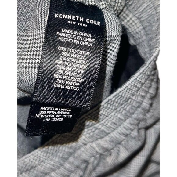 KENNETH COLE NEW YORK Women's Size Large Gray Plaid Elastic Waist Pants - Picture 11 of 12